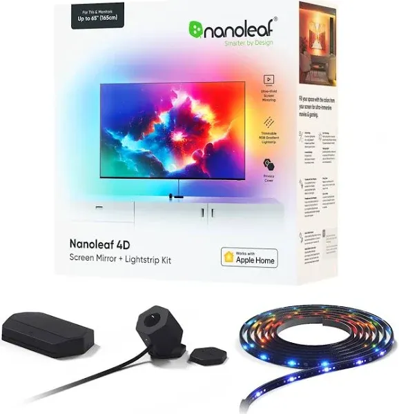 NEW Nanoleaf 4D-Screen Mirror + Lightstrip Kit For TVs & Monitors up to 65"