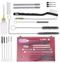 TCP Global Professional 23 Piece Spray Gun Cleaning Kit with Case, Complete Set to Clean HVLP Paint Guns, Air Tools, Gravity, Detail, Airbrush