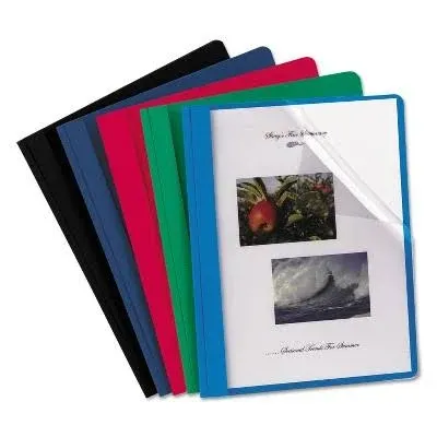  Clear Front Report Covers, Assorted Colors, Letter Size, 25 Per Box (5581