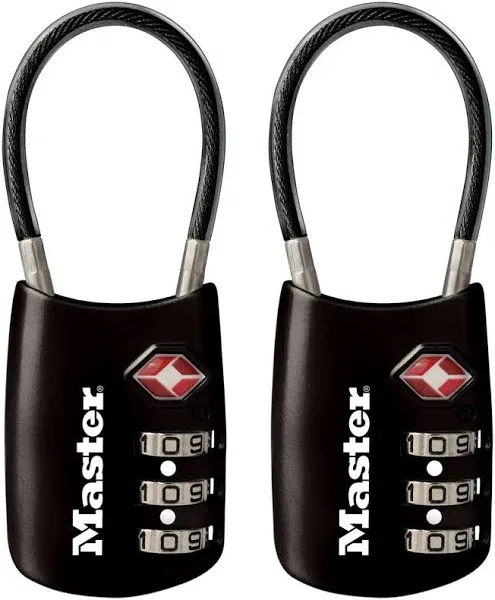 Master Lock Padlock Set Your Own Combination Tsa accepted Cable Luggage Lock 4688THCLWSFLR/12