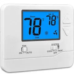 Non-Programmab<wbr/>le Thermostat with Backlit Display - Perfect for 1 Heating/Coolin<wbr/>g