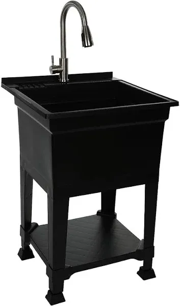 USA-Made Plastic Freestanding 24 in x 24-Inch UtilityTub Heavy Duty Compact U...