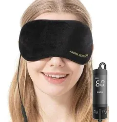 Aroma Season Electric Heated Lavender Steam Silk Eye Mask, Soothing Eye Stress