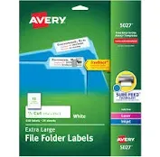 Avery Extra-Large TrueBlock File Folder Labels