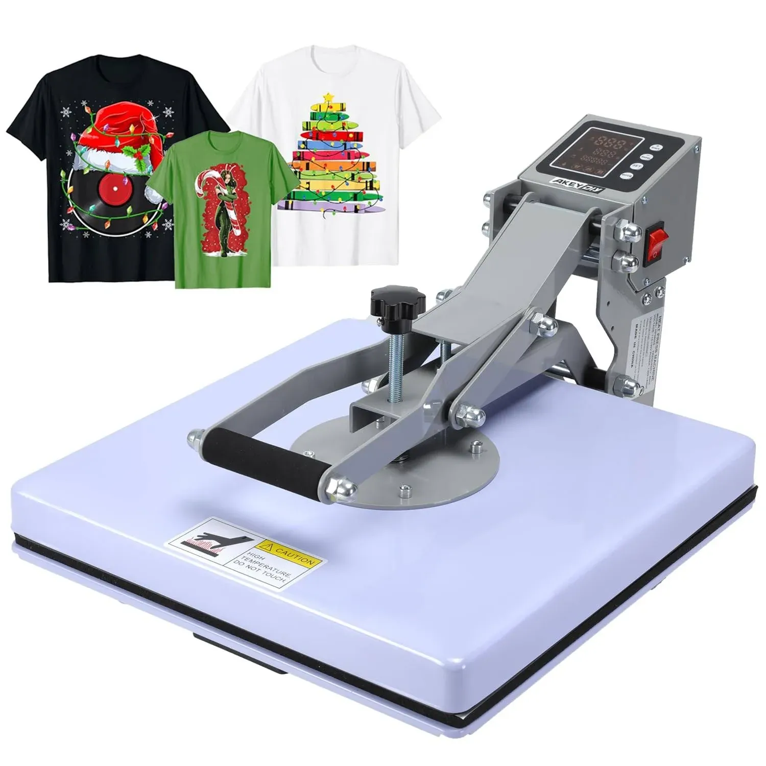 AKEYDIY 15x15 Heat Press Machine,Clamshell Heat Press Digital Heat Tra