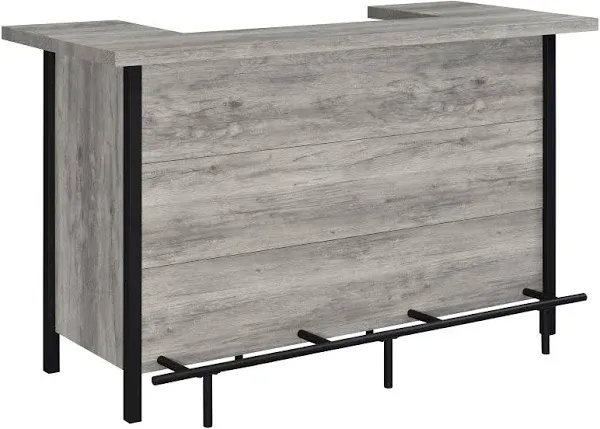 Bellemore Bar Unit with Footrest Grey Driftwood and Black