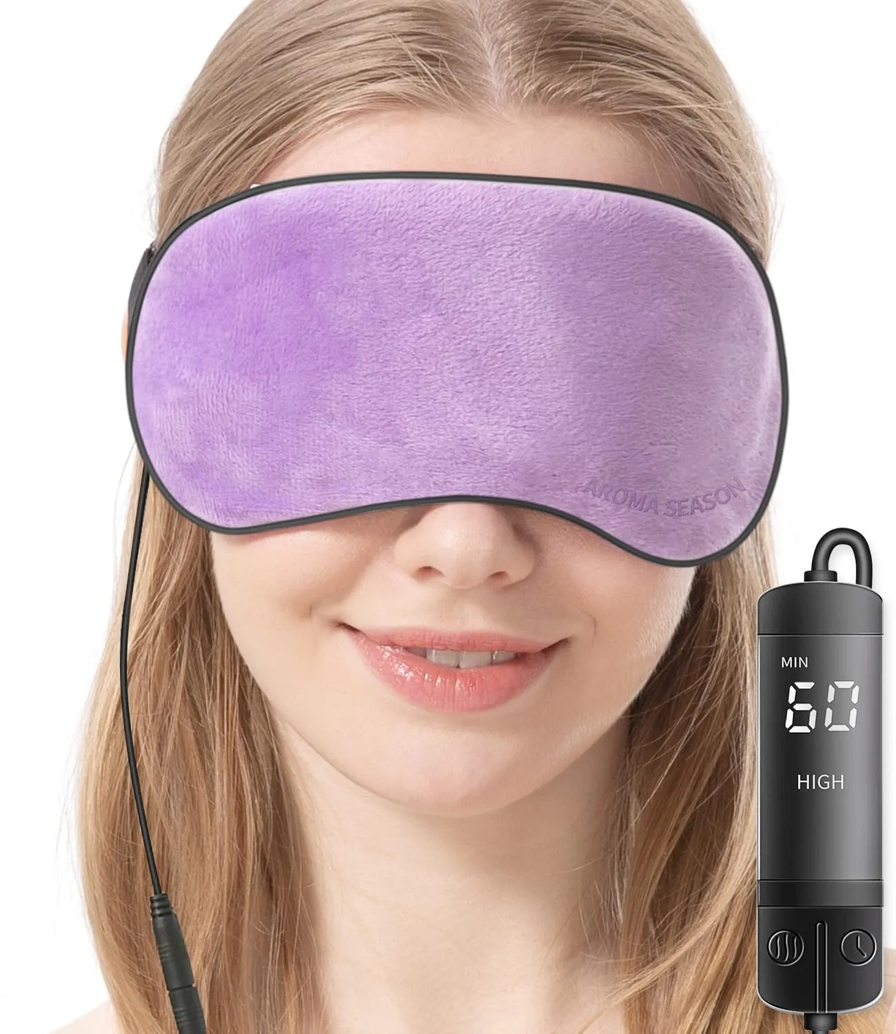 Aroma Season Heated Eye Mask, Warm Eye Compress for Dry Eyes MGD Stye Blephartitis Sinus Migraine, Graphene Heating Element with Natural Lavender Pack