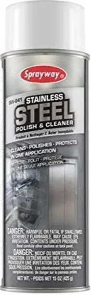 Sprayway SW841 Oil-based Stainless Steel Cleaner and Polish, Protects and Preser