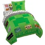 Sunny Side Up Minecraft Creeper 5 Piece Twin Size Bed Set with Sham