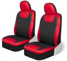 Motor Trend 2-Pack Neoprene Car Seat Cover with Duo-Tone Colors - Red/Black