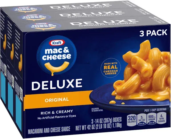 Kraft Deluxe Original Cheddar Macaroni Cheese Dinner