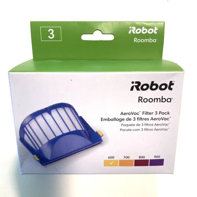 Genuine iRobot Roomba 600 AeroVac Filter Replacement 3 Pack New in Open Box