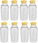 Medela Breastmilk Collection Storage Feeding Bottle with Lids (8 Pack)