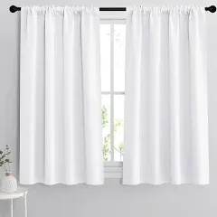 RYB Home Bedroom Blackout Curtains - Black Curtains Solar Light Block Insulated Drapes Energy Saving for Bedroom Dining Living Room, 42 x 45 Inches