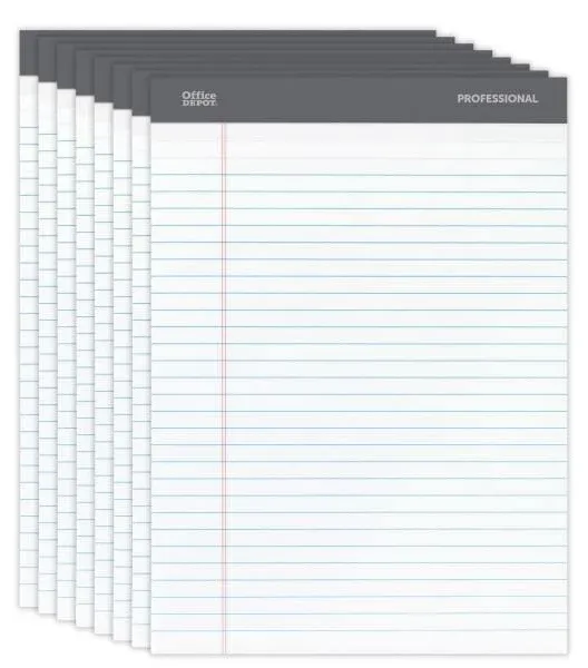 Office Depot Professional Legal Pad 8 1/2in. x 11 3/4in. Legal Ruled 50 Sheets Per