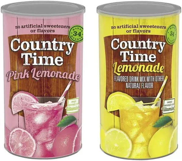 Country Time Lemonade Mix Variety Pack - By Obanic - 2 Pack, 82.5 oz