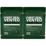 Ever Ready First Aid Vented Chest Seal with Quick Tear Twin Pack- 6.6” Square Occlusive Adhesive Dressing for Open Chest Wounds