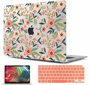 TWOLSKOO Case for MacBook Air 13 inch 2020 2019 2018 Release A2337 M1 A2179 A1932, Hard Shell Case & Keyboard Cover & Screen Protector Compatible with New MacBook Air 13 Retina, Seamless Flowers