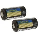 Panasonic BAT002 x 2 CR123A Lithium 3V Photo Lithium Batteries 0.67" Dia x 1.36" H 17.0 mm x 34.5 mm Black Gold Blue Pack of