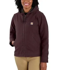 "Carhartt Women's Loose Fit Washed Duck Insulated Jacket - Dark Brown - XXL"