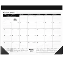 AT-A-GLANCE 2025 Desk Calendar, Monthly, Desk Pad, 21-3/4" x 17", Standard (SK220025)