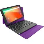 Prestige Elite 10QH Android 13 10.1 Inch HD IPS Tablet, 64GB Storage, 2GB RAM with Detachable Keyboard Case - Purple