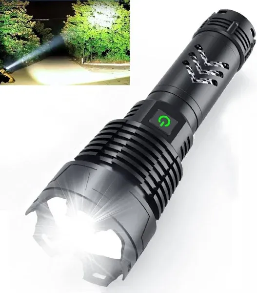 Alifa Rechargeable Led Flashlight 990000 High Lumens, Brightest Powerful Handheld Flashlight,Xhp160.9 Zoomable IPX5 Waterproof Super Bright Flashlight with 5 Modes