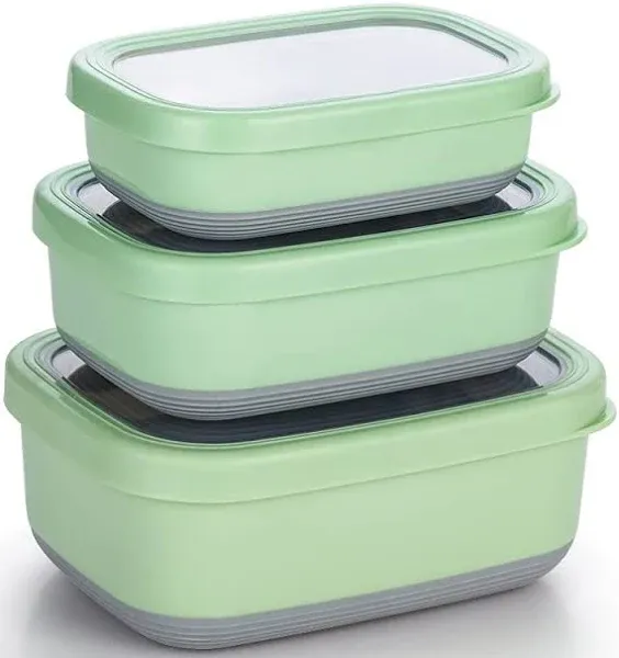 Lille Home Stainless Steel Food Containers Set of 3