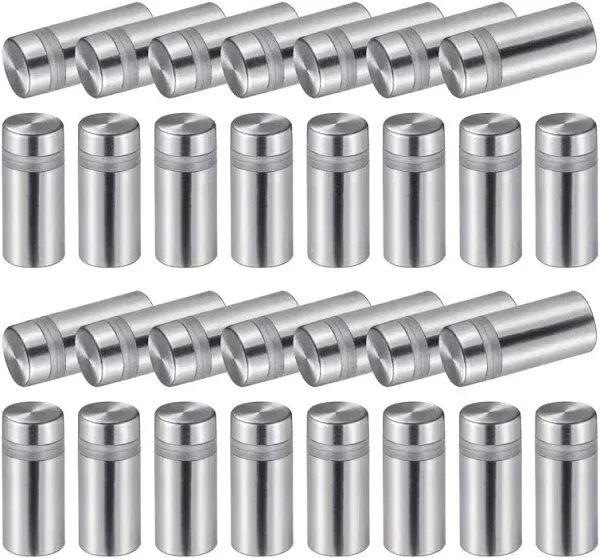 Favide 48 Packs Sign Standoff Screws Advertising Screws Stainless Steel Wall Standoff Mounts Glass Acrylic Nail for Glass Artwork and Sign Displays (3/4 x 1 Inch)