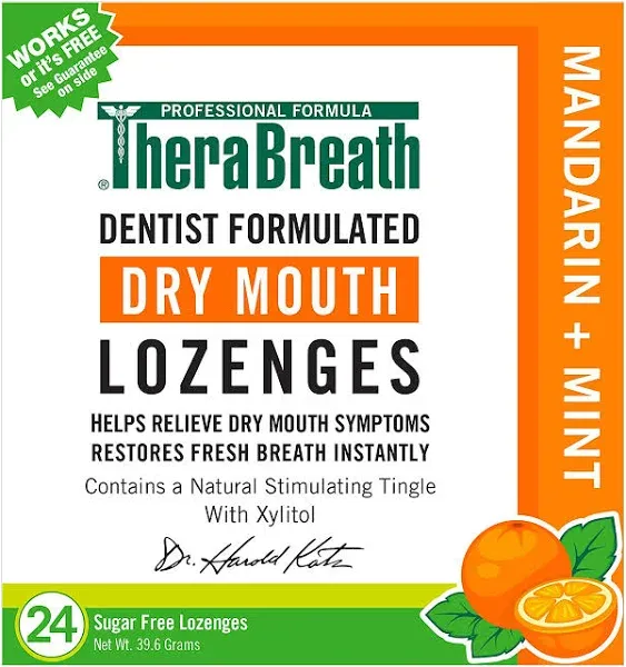 Buy Dry Mouth Lozenges Mandarin + Mint 100 Count By Therabreath | Herbspro.com