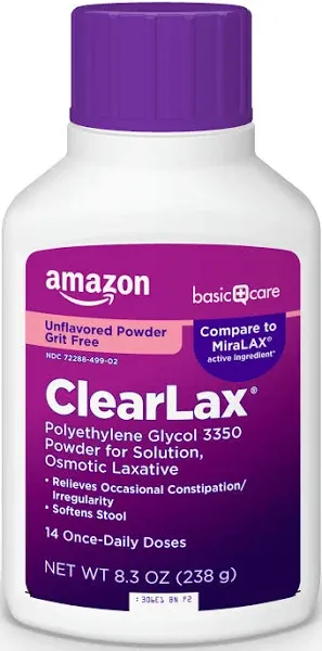 ClearLax Amazon Polyethylene Glycol 3350 Powder for Solution - 17.9oz Exp 1/2026