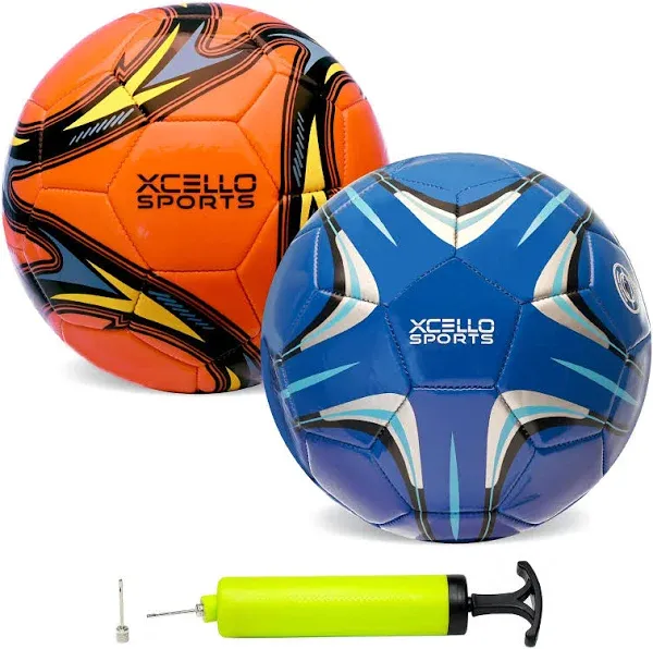 Xcello Sports Soccer Balls Size 3 Assorted Graphics Pump Pack of 2