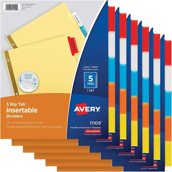 Avery Insertable Big Tab Dividers