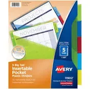 Avery Insertable Big Tab Plastic Dividers