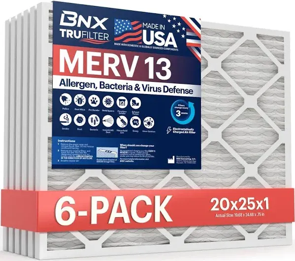 BNX TruFilter Air Filter Merv 13 Made IN USA