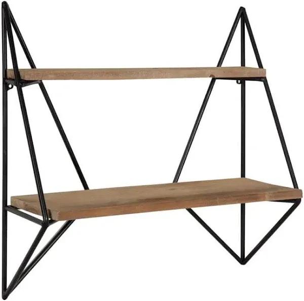 Kate and Laurel Melita Modern Two-Tier Floating Wall Shelf