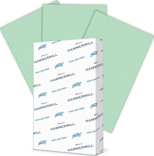 Hammermill Multipurpose Paper, 20lb., 8-1/2" x 14", Green