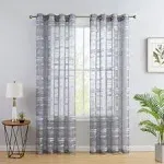 HLC.ME Broadway Stripe Decorative Sheer Light Filtering Grommet Window Treatment Curtain Panels Bedroom - Set of 2 Panels