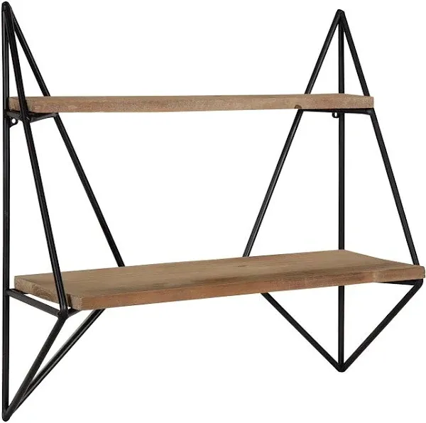 Kate and Laurel Melita Two-Tier Floating Wall Shelf