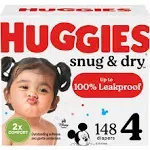 Huggies Snug & Dry Diaper, Disney Baby, 4 (22-37 lb), Huge Value - 148 diapers