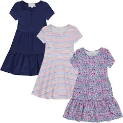 Btween Girls' 3-Pc Short Sleeve Casual Skater Dress