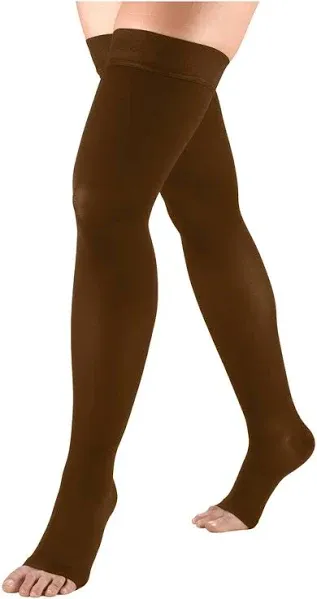 Truform Leg Compression Stocking 30-40”Firm Thigh High OpenToe 0846 Large Beige