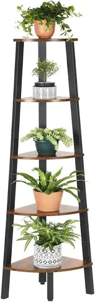 VASAGLE Industrial Bookcase 5-Tier Corner Shelf