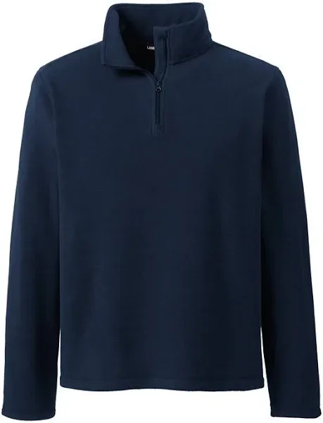 Lands' End School Uniform Kids Lightweight Fleece Quarter Zip Pullover Classic Navy