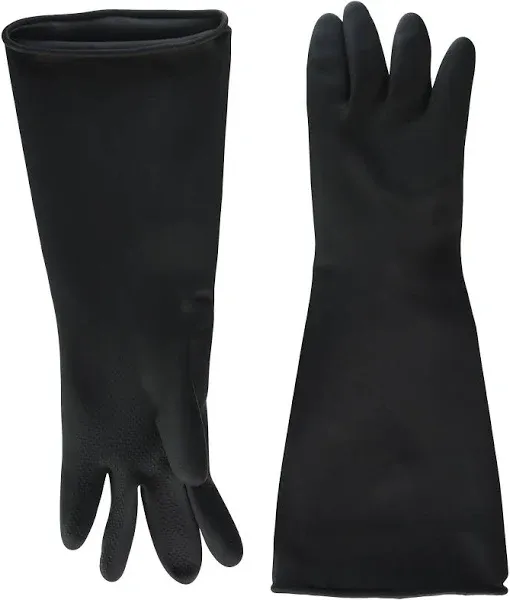 Winco (NLG-1018) Black Natural Latex Gloves 18" Long