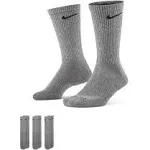 Nike Everyday Plus Cushioned Training Crew Socks - 3-Pack Grey / Large