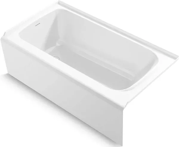 KOHLER K-1150-LA-0 Bancroft 60" X 32" Alcove Bath with Integral Apron, Integral Flange and Left-Hand Drain - White