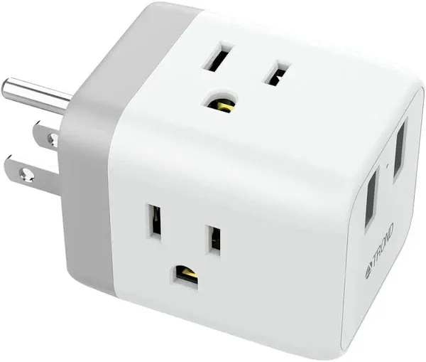 TROND Multi Plug Outlet Extender with USB, 2 Outlet Splitter with 3 USB Wall ...