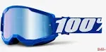 100% STRATA 2 MOTOCROSS MX BIKE MTB GOGGLES BLUE CLEAR / BLUE MIRROR LENS