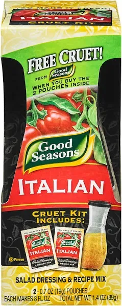 Good Seasons Salad Dressing Recipe Mix Italian with Cruet Kit